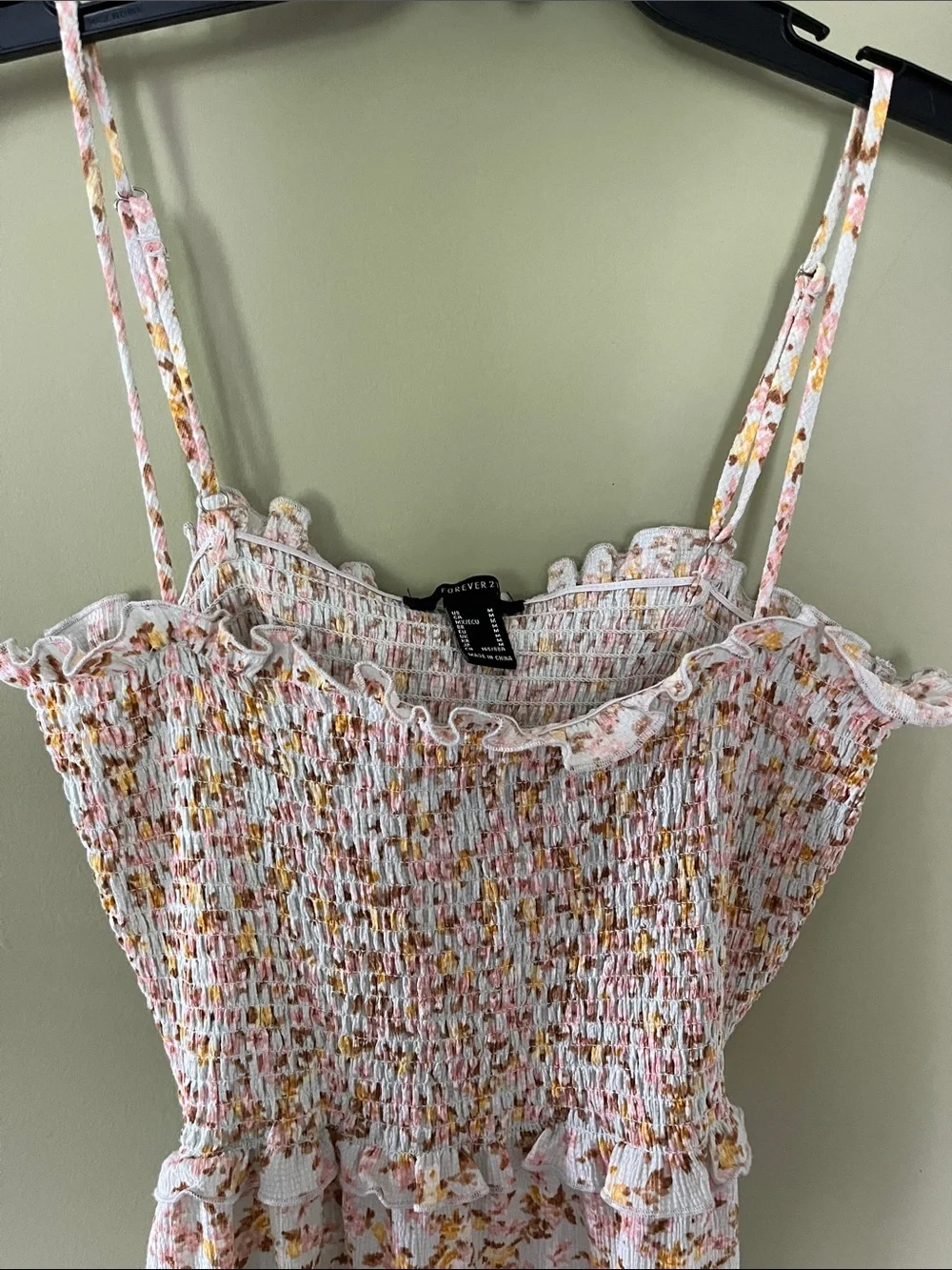 Forever 21 Ditsy Floral Smocked Mini Dress with Open Back. Size M.